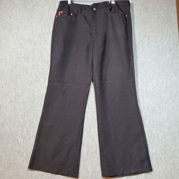 C’EST TOI Pants Womens 2XL Black Bootcut USA Premium Flat Front Comfort Preppy - Picture 1 of 11